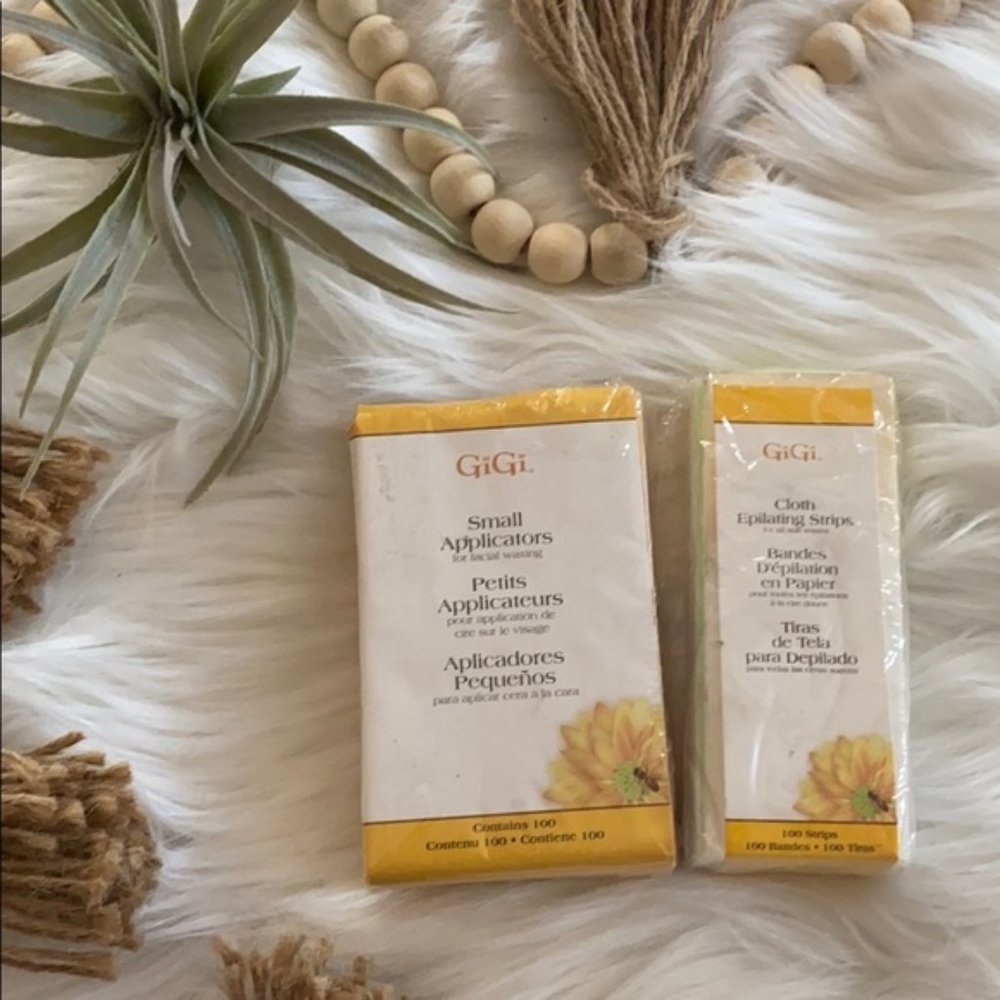 Gigi body waxing applicator and cloth strips